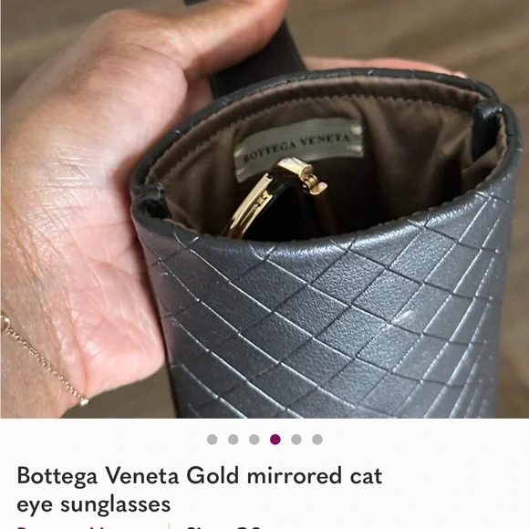 Bottega Veneta Gold Mirrored Sunglasses - Picture 4 of 6